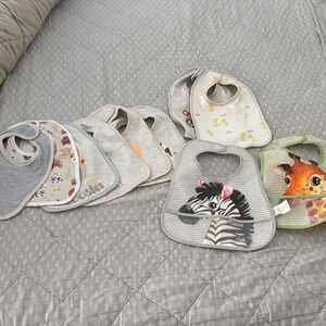 Zebra and Giraffe Baby Bib Set